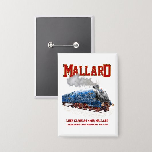 Class A4 Mallard - World Fastest Steam Locomotive Button (Vorderseite/Rückseite)