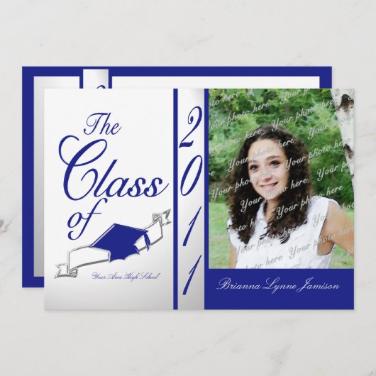 Class Abschluss 2011/Royal Blue Einladung (Vorne/Hinten)