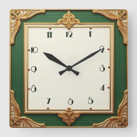 Class Cafè Lugano Quadratische Wanduhr (Vorderseite)