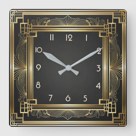 Class Cafè Lugano Quadratische Wanduhr (Vorderseite)
