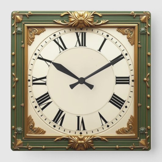 Class Cafè Lugano Quadratische Wanduhr (Vorderseite)