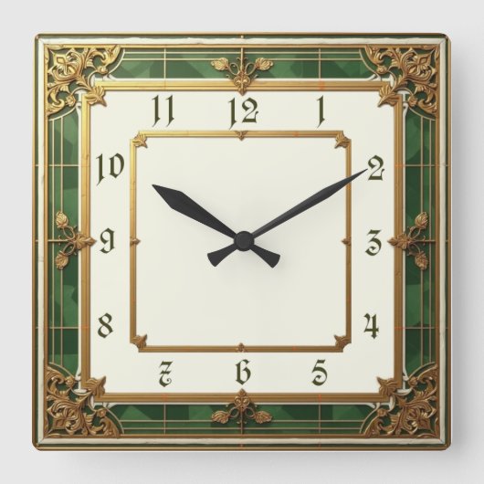Class Cafè Lugano Quadratische Wanduhr (Vorderseite)