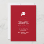 Class Colors Red YY Graduation Invitation Einladung (Rückseite)