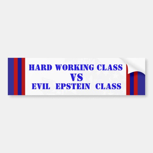 Class Evil Epstein Corruption vs Working Class PED Autoaufkleber (Vorne)