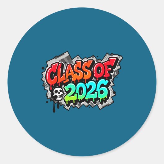 Class Graduation Graffiti Streetwear Drip Runder Aufkleber (Vorderseite)