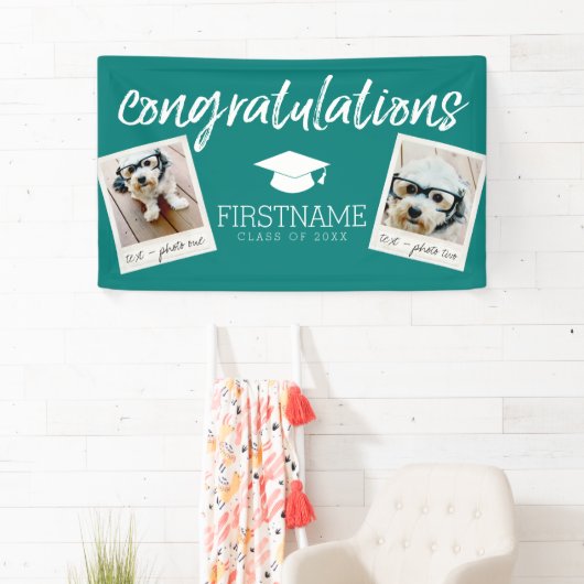 Class Green Abschluss 2 Square Foto Collage Banner (Insitu)