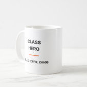 Class Hero Chalk Coffee Chaos Tasse (Vorderseite Links)