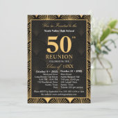 Class of 1976 50th Reunion Invitation Art Deco Einladung (Stehend Vorderseite)