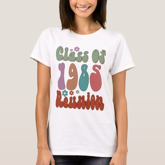 Class Of 1985 Retro Groovy Reunion High school  T-Shirt (Vorderseite)