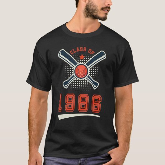 Class of 1986 School Graduation Baseball Player Sp T-Shirt (Vorderseite)