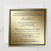 Class of 2012, Navy and Gold Abschluss Invite Einladung (Rückseite)