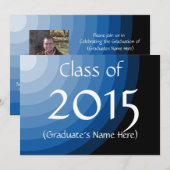Class of 2015 Blue Abschluss Invites by Janz Einladung (Vorne/Hinten)