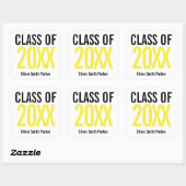 Class of 2020 Yellow Bold Personalized Graduation Quadratischer Aufkleber (Blatt)