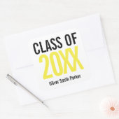 Class of 2020 Yellow Bold Personalized Graduation Quadratischer Aufkleber (Umschlag)