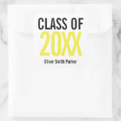 Class of 2020 Yellow Bold Personalized Graduation Quadratischer Aufkleber (Tasche)