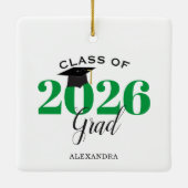 Class of 2022 Graduate Modern Green and Black Keramikornament (Rückseite)