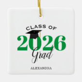 Class of 2022 Graduate Modern Green and Black Keramikornament (Vorderseite)