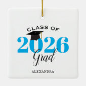 Class of 2022 Graduate Modern Light Blue Keramikornament (Rückseite)