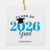 Class of 2022 Graduate Modern Light Blue Keramikornament (Vorderseite)