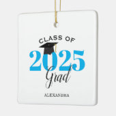 Class of 2022 Graduate Modern Light Blue Keramikornament (Links)