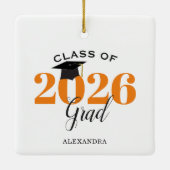 Class of 2022 Graduate Modern Orange and Black Keramikornament (Rückseite)