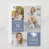 Class of 2023 3 Photos VIRTUAL Graduation Party Einladung (Vorderseite)