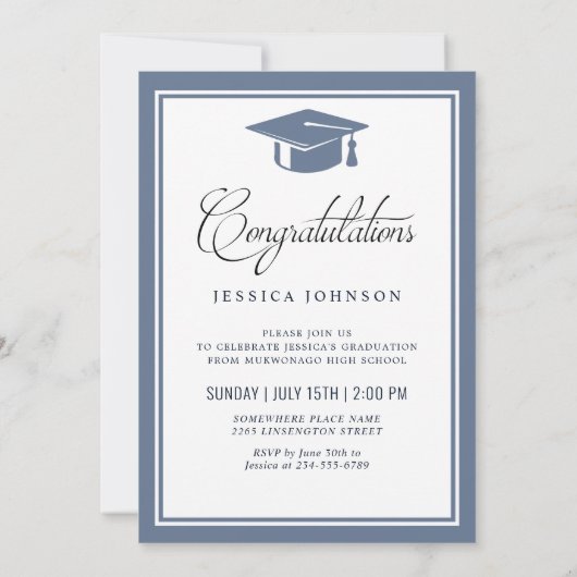 Class of 2023 3 Photos VIRTUAL Graduation Party Einladung (Rückseite)