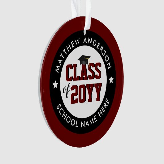 Class of 2023 Burgundy Red Graduate Graduation Ornament (Vorderseite)