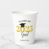 Class of 2023 Grad Gold and Black Paper Cup Pappbecher (Rückseite)