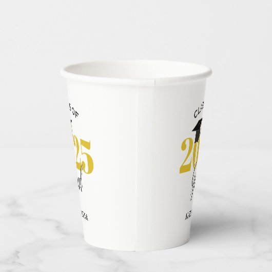 Class of 2023 Grad Gold and Black Paper Cup Pappbecher (Rechts)