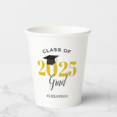 Class of 2023 Grad Gold and Black Paper Cup Pappbecher (Vorderseite)