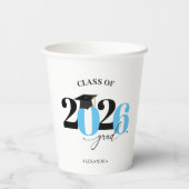 Class of 2023 Graduate Light BlueModern Tyopgraphy Pappbecher (Rückseite)