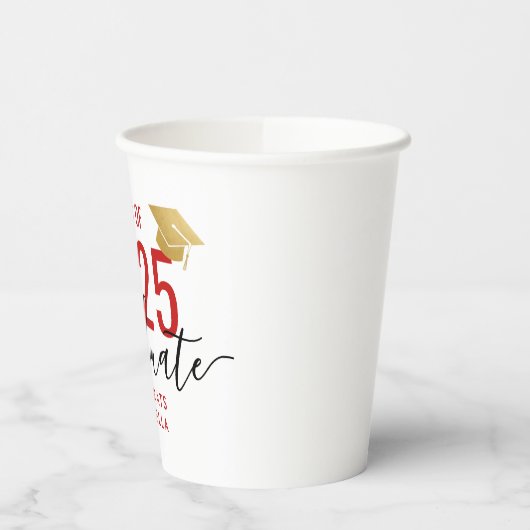 Class of 2023 Modern Red Graduation Party Pappbecher (Links)