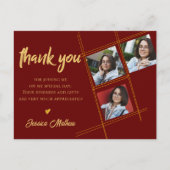 Class of 2023 Red Multi Foto Abschluss Vielen Dank Postkarte (Vorderseite)