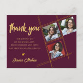 Class of 2023 Red Multi Foto Abschluss Vielen Dank Postkarte (Vorderseite)