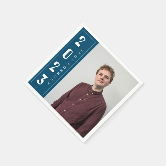 Class of 2023 Royal Blue Graduation Party Photo Serviette (Ecke)