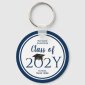 Class of 2023 Simple Elegant Navy Blue Graduation Schlüsselanhänger (Vorderseite)