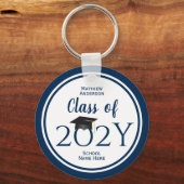 Class of 2023 Simple Elegant Navy Blue Graduation Schlüsselanhänger (Vorderseite)