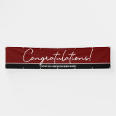 "Class of 2024" Maroon Red and Black Congratulati Banner (Horizontal)