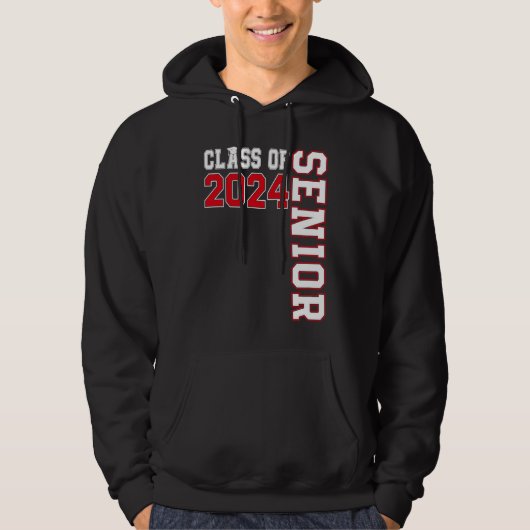 Class of 2024 Senior 24 High School Graduation Par Hoodie (Vorderseite)