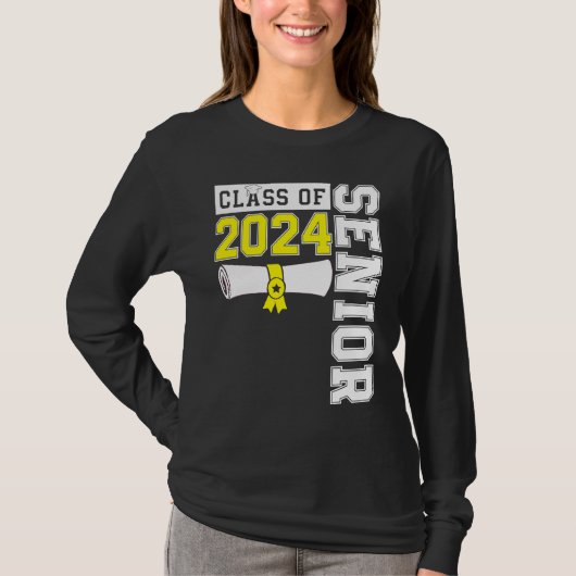 Class of 2024 Senior 24 High School Graduation Par T-Shirt (Vorderseite)