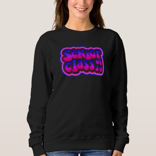 Class of 2024 Senior Grad 24 Disco Passion Purple Sweatshirt (Vorderseite)