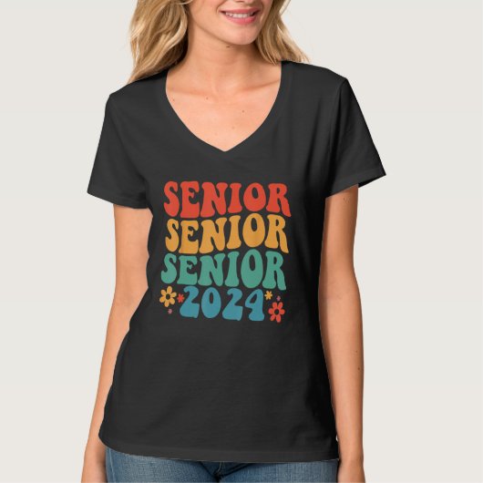 Class Of 2024 Senior Graduation First Day Of Schoo T-Shirt (Vorderseite)