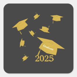 Class of 2025 grad cap  quadratischer aufkleber
