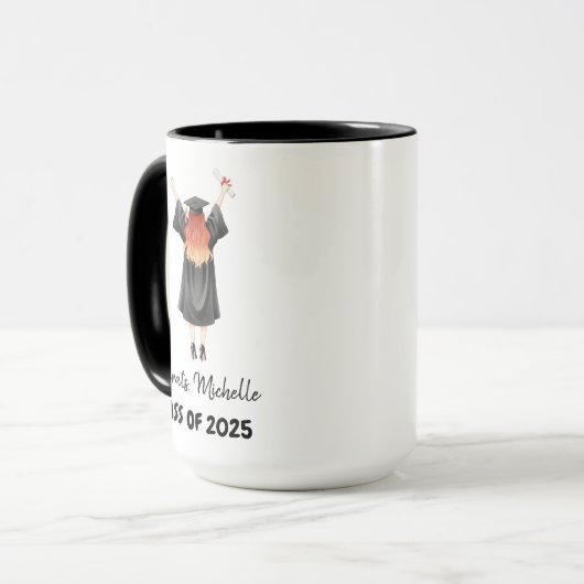Class of 2025 Graduation Personalized Tasse (Vorderseite Links)