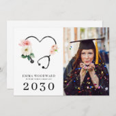 Class Of 2025 Nurse Graduation Photo Announcement Einladung (Vorne/Hinten)