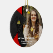 Class of 2025 Red Tassel Dignified Graduation Keramik Ornament (Rechts)