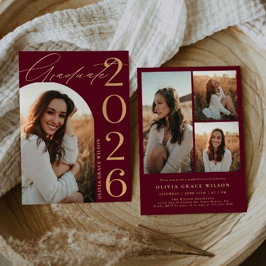 Class of 2026 Arch Photo Graduation Party Einladung