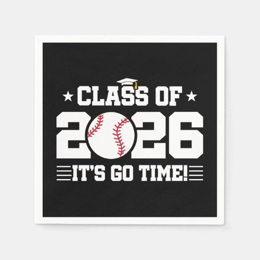 Class of 2026 Baseball Graduation It’s Go Time Serviette (Vorderseite)