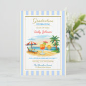 Class of 2026 Beach Graduation Summer Party Invite Einladung (Stehend Vorderseite)